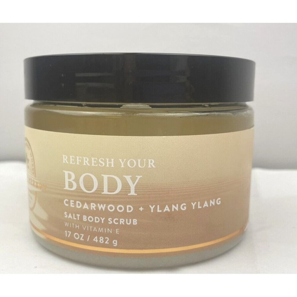 1-BATH & BODY WORKS Aromatherapy CEDARWOOD + YLANG YLANG~SALT BODY SCRUB